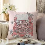 - Sonil-K10141-Gorsel - Realhomes  Antika Daktilo Motifli Dijital Baskılı Dekoratif Raşel Kadife Yastık Kırlent Kılıfı Realhomes