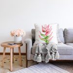 - Sonil-K10152-Gorsel-1 - Realhomes Egzotik Yaprak Tasarımlı Dijital Baskılı Modern Şönil Yastık Kırlent Kılıfı Realhomes