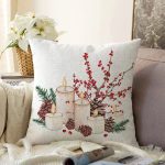 Mum & Kozalak Tasarımlı Christmas Temalı Dijital Baskılı Dekoratif Raşel Kadife Yastık Kırlent Kılıfı Realhomes
