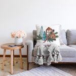 Christmas Temalı Özel Tasarım Dijital Baskılı Modern Raşel Kadife Yastık Kırlent Kılıfı Realhomes