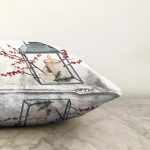 Şamdan Motifli Özel Tasarım Dijital Baskılı Dekoratif Raşel Kadife Yastık Kırlent Kılıfı Realhomes