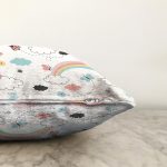 - seamless pattern - Realhomes  Realhomes Gökkuşağı ve Kelebek Motifli Özel Tasarım Dijital Baskılı Modern Raşel Kadife Yastık Kırlent Kılıfı Realhomes