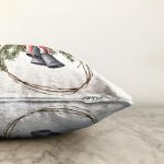 Çanlı Çelenk Tasarımlı Dijital Baskılı Modern Raşel Kadife Yastık Kırlent Kılıfı Realhomes