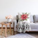 Gül Tasarımlı Dijital Baskılı Modern Raşel Kadife Yastık Kırlent Kılıfı Realhomes