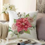 Gül Tasarımlı Dijital Baskılı Modern Raşel Kadife Yastık Kırlent Kılıfı Realhomes