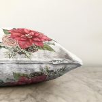 Gül Tasarımlı Dijital Baskılı Modern Raşel Kadife Yastık Kırlent Kılıfı Realhomes