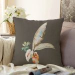 - Sonil-K10187-Gorsel - Realhomes  Özel Tasarım Tüy Motifli Dijital Baskılı Modern Raşel Kadife Yastık Kırlent Kılıfı Realhomes