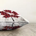 Ekose Yaprak Tasarımlı Dijital Baskılı Dekoratif Şönil Yastık Kırlent Kılıfı Realhomes