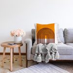 Sanatsal Boho Çizimli Dijital Baskılı Dekoratif Raşel Kadife Yastık Kırlent Kılıfı Realhomes