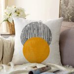 - Sonil-K10207-Gorsel - Realhomes  Sanat Güneşi Temalı Dijital Baskılı Modern Raşel Kadife Yastık Kırlent Kılıfı Realhomes