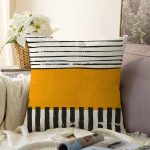 Çizgili Özel Tasarım Dijital Baskılı Dekoratif Raşel Kadife Yastık Kırlent Kılıfı Realhomes