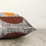 Çizgili Güneş Tasarımlı Dijital Baskılı Modern Raşel Kadife Yastık Kırlent Kılıfı Realhomes