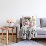 - Sonil-K10216-Gorsel-1 - Realhomes  Çiçek Demetleri Özel Tasarım Dijital Baskılı Dekoratif Raşel Kadife Yastık Kırlent Kılıfı Realhomes