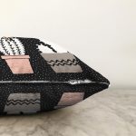 Siyah Kumlama Zemin Kaktüs Tasarımlı Dijital Baskılı Modern Raşel Kadife Yastık Kırlent Kılıfı Realhomes