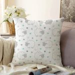 - Печать - Realhomes Realhomes Pofuduk Kuzu Tasarımlı Dijital Baskılı Modern Raşel Kadife Yastık Kırlent Kılıfı Realhomes