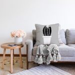 - Sonil-K10236-Gorsel-1 - Realhomes  Gri Zemin Kaktüs Desenli Dijital Baskılı Dekoratif Raşel Kadife Yastık Kırlent Kılıfı Realhomes