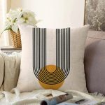 - Sonil-K10239-Gorsel - Realhomes  Soyut Tarzda Güneş Tasarımlı Dijital Baskılı Modern Raşel Kadife Yastık Kırlent Kılıfı Realhomes