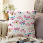 - patterreal - Realhomes  Realhomes Kelebek Çizimli Özel Tasarım Dijital Baskılı Modern Raşel Kadife Yastık Kırlent Kılıfı Realhomes