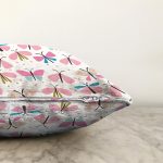 - patterreal - Realhomes  Realhomes Kelebek Çizimli Özel Tasarım Dijital Baskılı Modern Raşel Kadife Yastık Kırlent Kılıfı Realhomes