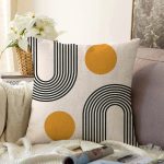 Soyut Tarzda Güneş Tasarımlı Dijital Baskılı Dekoratif Raşel Kadife Yastık Kırlent Kılıfı Realhomes