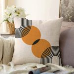 Soyut Tarzda Güneş Tasarımlı Dijital Baskılı Modern Raşel Kadife Yastık Kırlent Kılıfı Realhomes