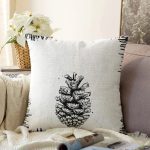 - Sonil-K10243-Gorsel - Realhomes  Karakalem Kozalak Tasarımlı Dijital Baskılı Modern Raşel Kadife Yastık Kırlent Kılıfı Realhomes