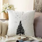 - Sonil-K10245-Gorsel - Realhomes Siyah Beyaz Çam Ağacı Desenli Dijital Baskılı Modern Raşel Kadife Yastık Kırlent Kılıfı Realhomes