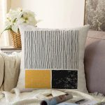 Soyut İlkel Desen Tasarımlı Dijital Baskılı Modern Raşel Kadife Yastık Kırlent Kılıfı Realhomes