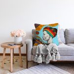 - Sonil-K10254-Gorsel-1 - Realhomes  Etnik Türbanlı Afrika Kadın Tasarımlı Dijital Baskılı Dekoratif Raşel Kadife Yastık Kırlent Kılıfı Realhomes