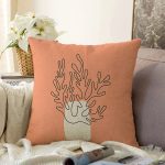 Onedraw Çizimli Özel Tasarım Dijital Baskılı Dekoratif Raşel Kadife Yastık Kırlent Kılıfı Realhomes