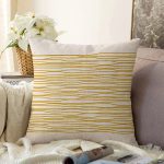 Çizgili Minimalist Tasarımlı Dijital Baskılı Dekoratif Raşel Kadife Yastık Kırlent Kılıfı Realhomes