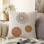 Benekli Minimalist Desen Motifli Dijital Baskılı Modern Şönil Yastık Kırlent Kılıfı Realhomes