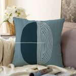 Soyut Tarzda Onedraw Çizimli Dijital Baskılı Modern Raşel Kadife Yastık Kırlent Kılıfı Realhomes