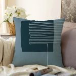 Soyut Tarzda Onedraw Çizimli Dijital Baskılı Modern Raşel Kadife Yastık Kırlent Kılıfı Realhomes