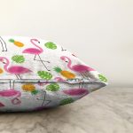 - flamingo_p0 - Realhomes Realhomes Merve Çizimleri Arasında Flamingo Tasarımlı Dijital Baskılı Modern Raşel Kadife Yastık Kırlent Kılıfı Realhomes