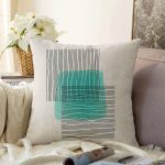 - Sonil-K10281-Gorsel - Realhomes Soyut Tarzda Onedraw Çizimli Dijital Baskılı Modern Şönil Yastık Kırlent Kılıfı Realhomes