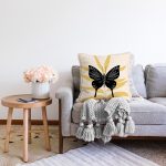 - Sonil-K10288-Gorsel-1 - Realhomes Kelebek Silüetli Özel Tasarım Dijital Baskılı Dekoratif Raşel Kadife Yastık Kırlent Kılıfı Realhomes