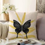 - Sonil-K10288-Gorsel - Realhomes Kelebek Silüetli Özel Tasarım Dijital Baskılı Dekoratif Raşel Kadife Yastık Kırlent Kılıfı Realhomes
