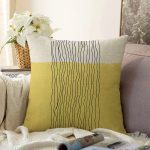 - Sonil-K10295-Gorsel - Realhomes  Soyut Tarzda Onedraw Çizimli Dijital Baskılı Modern Şönil Yastık Kırlent Kılıfı Realhomes