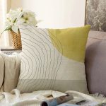 - Sonil-K10297-Gorsel - Realhomes  Soyut Tarzda Onedraw Çizimli Dijital Baskılı Modern Raşel Kadife Yastık Kırlent Kılıfı Realhomes