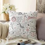 - seamless pattern - Realhomes Realhomes Sevimli Hayvanlar Çizimli Özel Tasarım Dijital Baskılı Modern Raşel Kadife Yastık Kırlent Kılıfı Realhomes