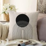 - Sonil-K10303-Gorsel - Realhomes Soyut Tarzda Onedraw Çizimli Dijital Baskılı Modern Raşel Kadife Yastık Kırlent Kılıfı Realhomes