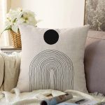 - Sonil-K10304-Gorsel - Realhomes  Soyut Tarzda Onedraw Çizimli Dijital Baskılı Dekoratif Raşel Kadife Yastık Kırlent Kılıfı Realhomes