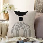 - Sonil-K10305-Gorsel - Realhomes Soyut Tarzda Onedraw Çizimli Dijital Baskılı Modern Raşel Kadife Yastık Kırlent Kılıfı Realhomes