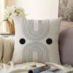 - Sonil-K10306-Gorsel - Realhomes  Soyut Tarzda Onedraw Çizimli Dijital Baskılı Dekoratif Raşel Kadife Yastık Kırlent Kılıfı Realhomes