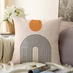 - Sonil-K10314-Gorsel - Realhomes  Soyut Tarzda Onedraw Çizimli Dijital Baskılı Dekoratif Raşel Kadife Yastık Kırlent Kılıfı Realhomes