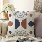 - Sonil-K10319-Gorsel - Realhomes  Soyut Tarzda Onedraw Çizimli Dijital Baskılı Modern Raşel Kadife Yastık Kırlent Kılıfı Realhomes