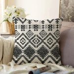 İskandinav Desenli Etnik Tasarımlı Dijital Baskılı Dekoratif Raşel Kadife Yastık Kırlent Kılıfı Realhomes