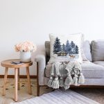 Kış Temalı Suluboya Özel Tasarım Dijital Baskılı Dekoratif Raşel Kadife Yastık Kırlent Kılıfı Realhomes