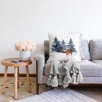 - Sonil-K10345-Gorsel-1 - Realhomes  Suluboya Çizimli Geyik Tasarımlı Dijital Baskılı Modern Raşel Kadife Yastık Kırlent Kılıfı Realhomes